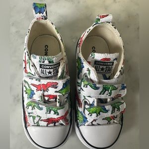Never worn toddler Converse shoes with Dino print, size 8k